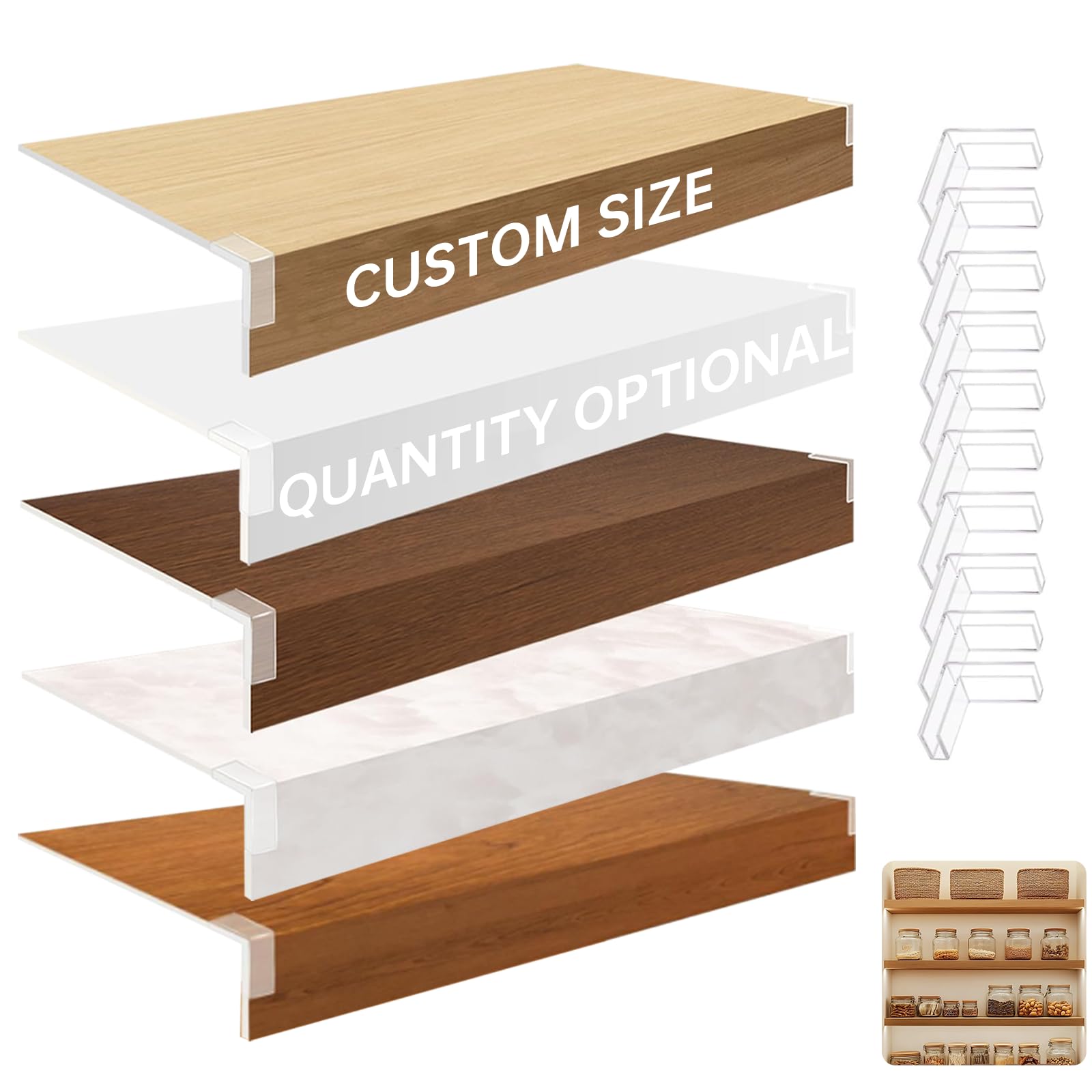 RQPCSC 1 Pcs Custom Size Wire Shelf Covers for Pantry, Preventing Leakage of Items & Removable, Thickened PVC Wire Rack Covers for Shelves Kitchen