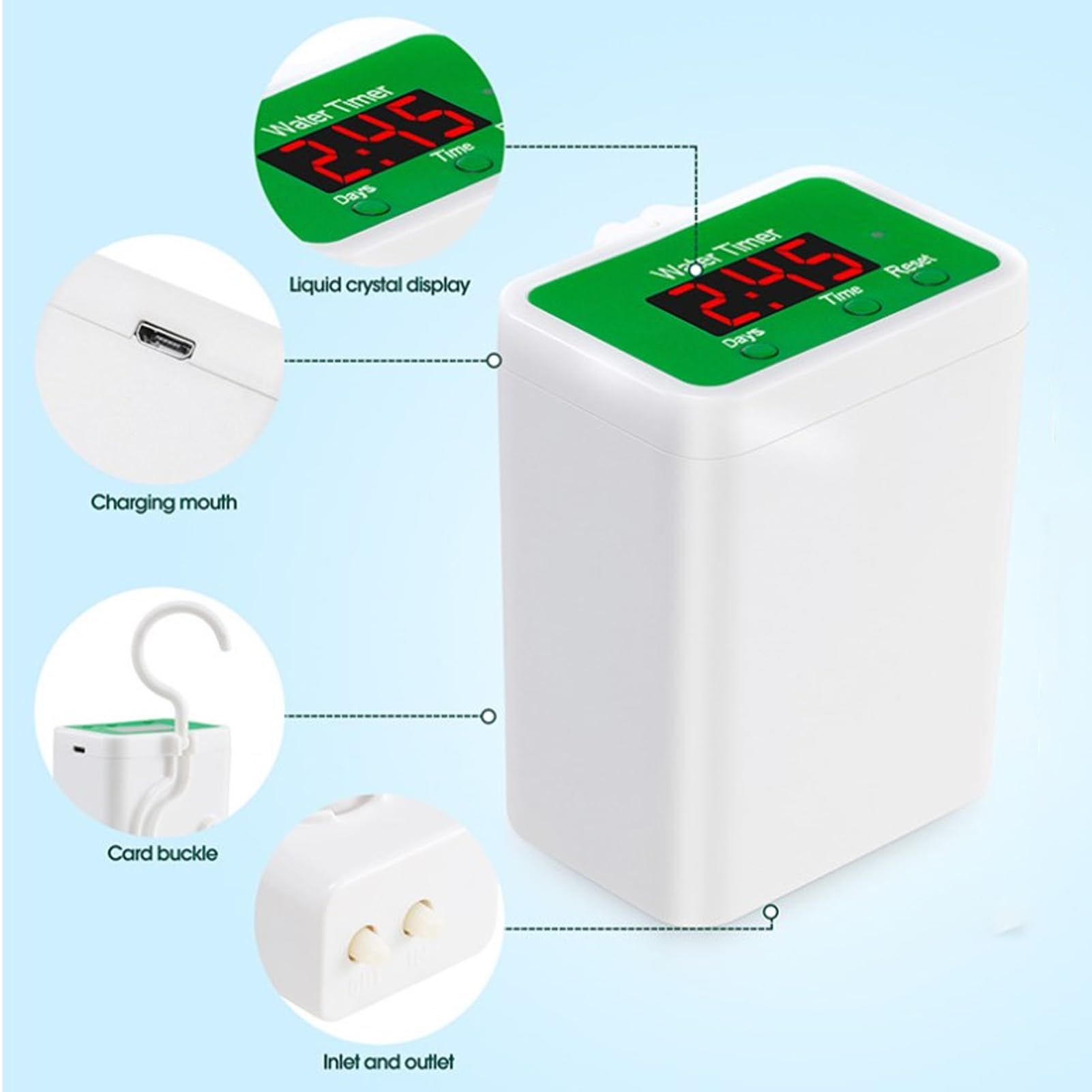 Irrigatore Automatico per Piante Solare Irrigatore Automatico per Piante, Kit di Irrigazione a Goccia a Energia Solare con Timer e Animale, di Irrigazione ABS 2000mAh per Giardino, Cortile,