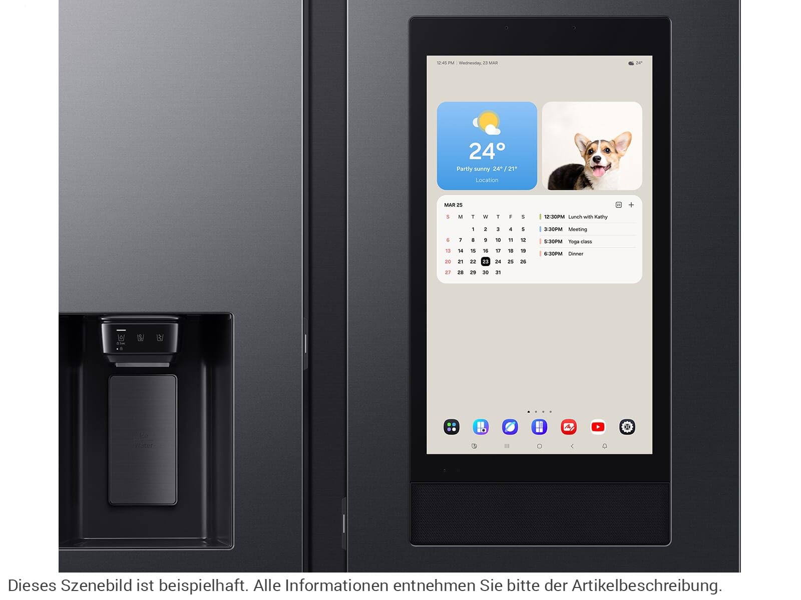 Samsung RS90F66BEFEF lodówko-zamrażarka Side-by-Side, AI lodówka z zamrażarką, 178 cm, 614 l, dozownik lodu/wody z przyłączem wody, Family Hub, AI Energy & Voice Control, Black Steel
