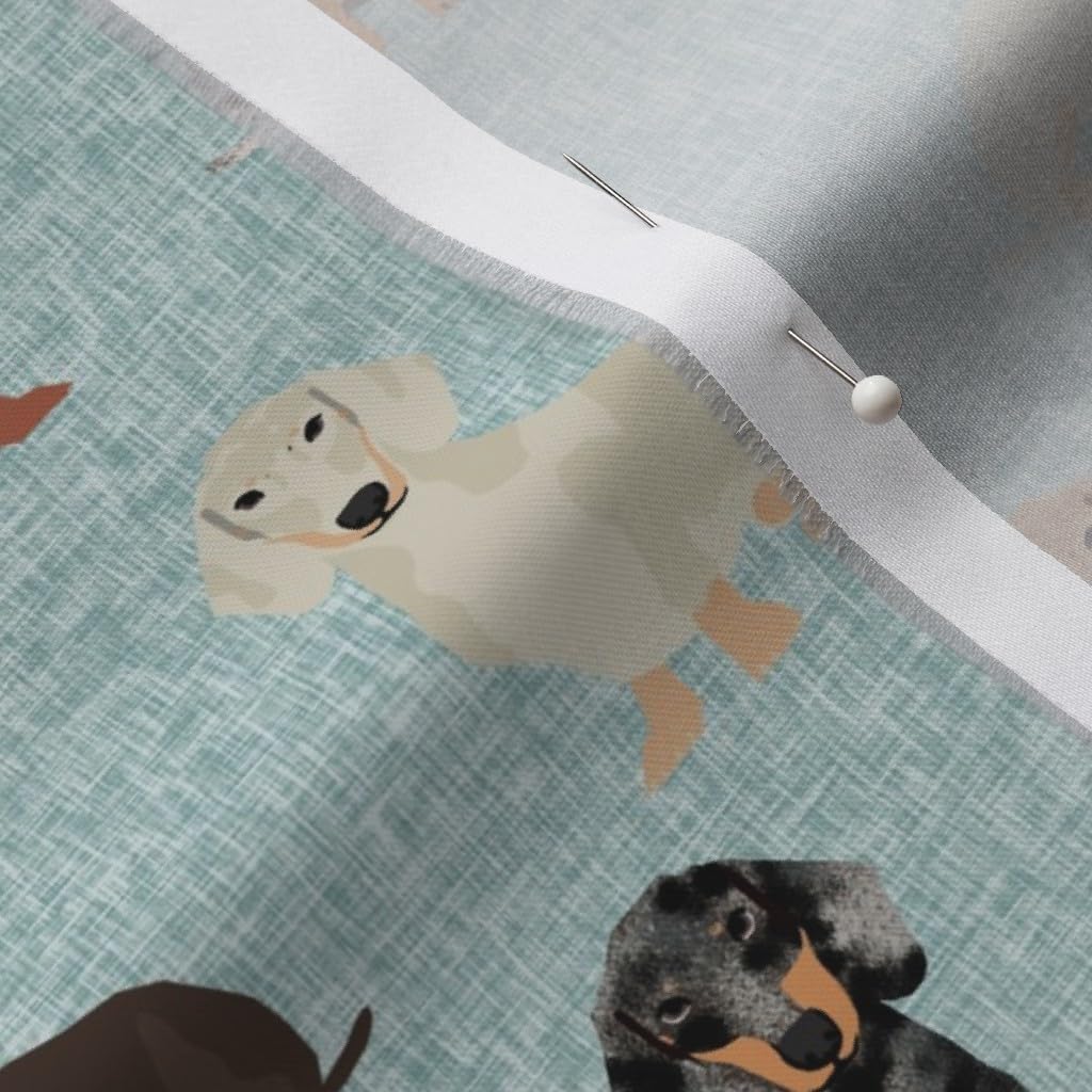 Spoonflower Fabric - Dachshund Pet Quilt Dog Breed Silhouette Coordinates Multi Dogs Printed on Organic Cotton Sateen Fabric by The Yard - Sewing Quilting Apparel Home Decor