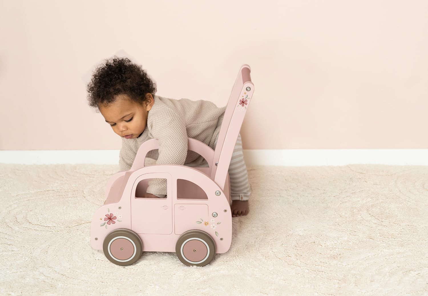 Little Dutch Laufwagen Schiebewagen Auto Holz Baby Kleinkind rosa - Fairy Garden