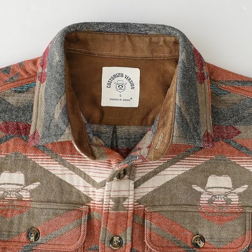 Dubinik® 13oz Ultra Heavyweight Mens Flannel Shirts Long Sleeve Casual Button Down Pocket Soft Warm Cotton Shirt3