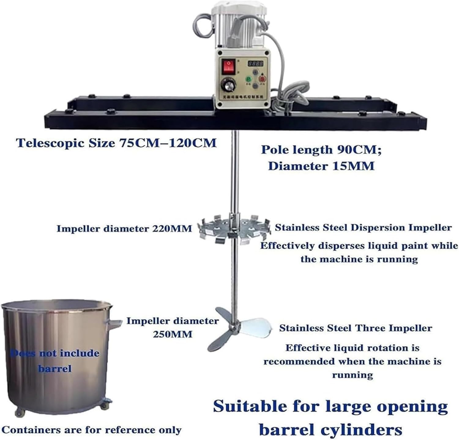 IBC撹拌機、2100w電動トンタンクミキサーマシン、業務用塗料撹拌機