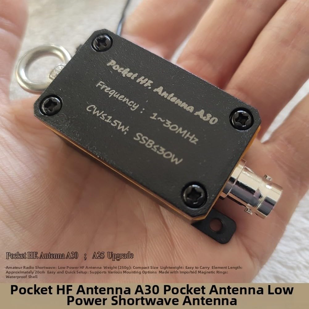 Antena portátil HF 1-30MHz con anillo magnético importado para radio de onda corta QRP Comunicación al aire libre (antena H25)