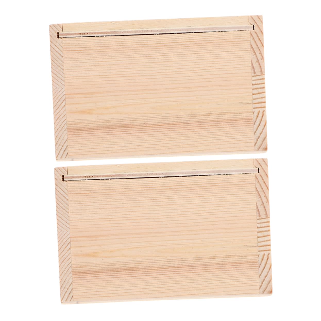 Cabilock 2pcs Wood Jewelry Box Vintage Keepsake Chest with Slide Lid for Jewelry Photos Home Decor Natural Wood Grain Design for Thoughtful Storage