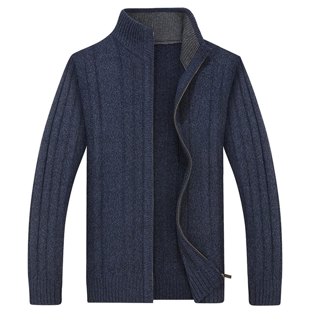 WEGUKRI Dicker warmer Herren-Pullover für Herbst und Winter, marineblau, XXXXXXXXL