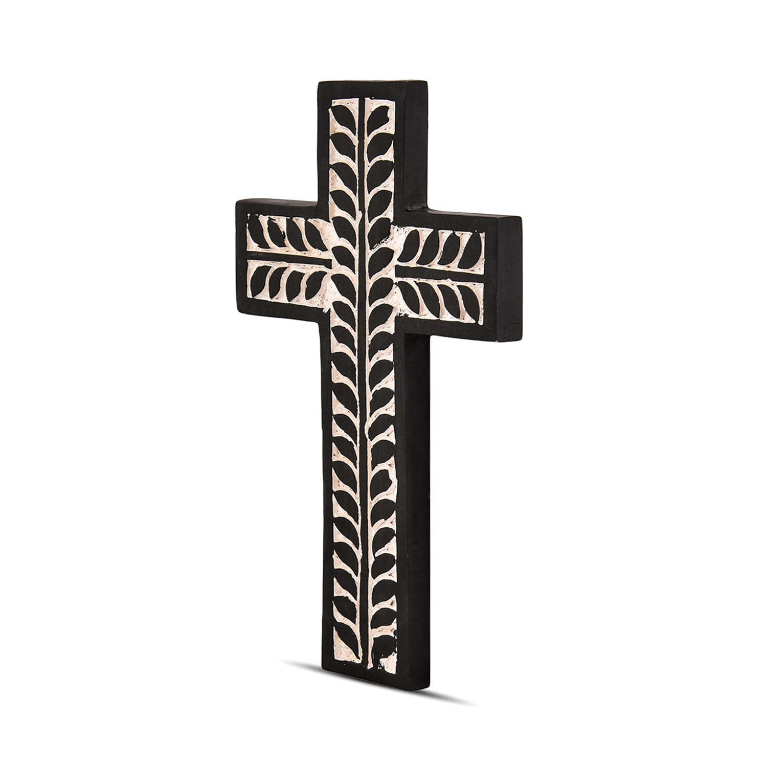 EDHAS Cross Mango Wood Handmade Wooden Cross Wall Decor for Home Room Church Christmas Gifts Home Room Decor Christmas Cross (10" X 6" X 0.75") - Image 2