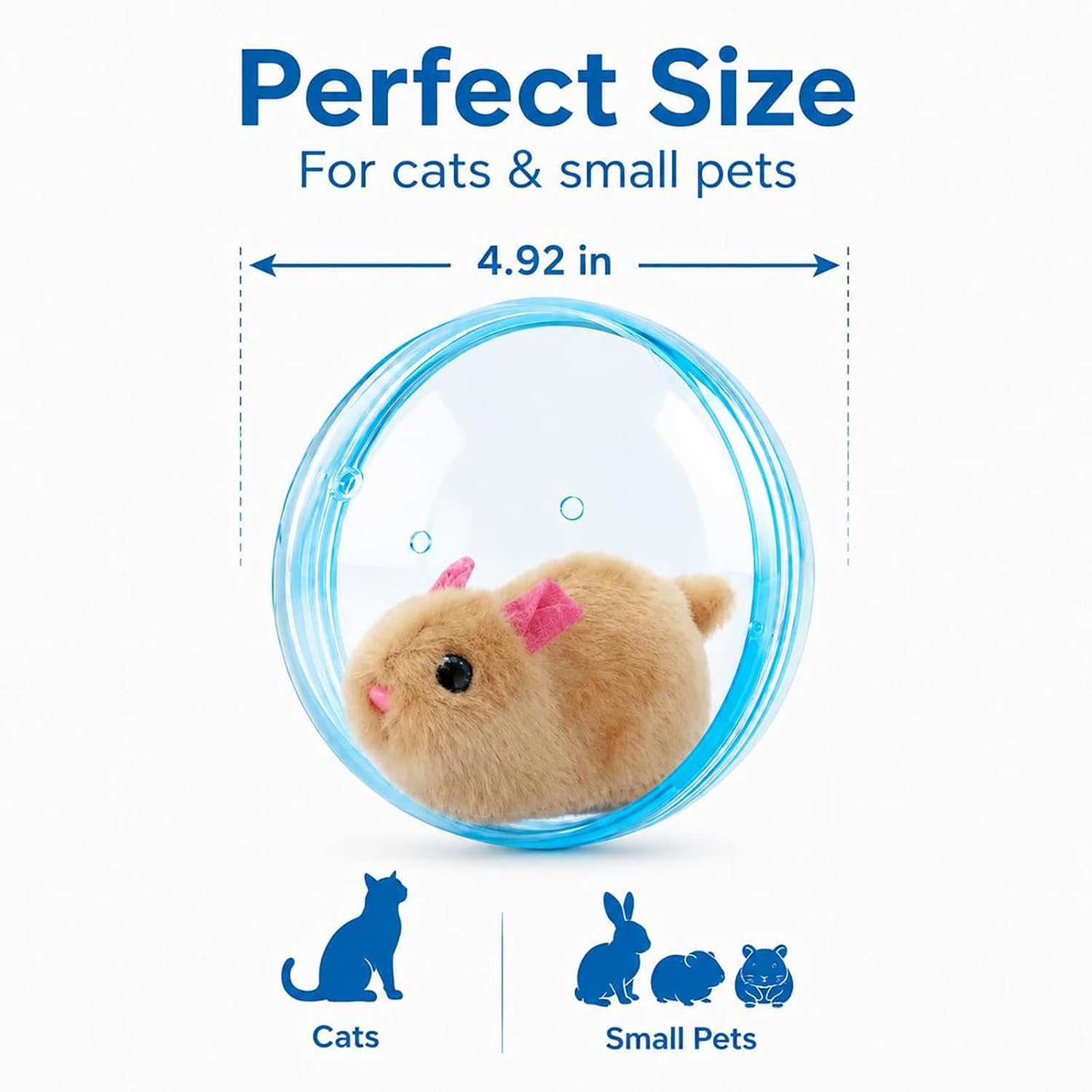 2026 New Self-Rolling Interactive Cat Ball,Realistic Animal Automatic Moving Toy,360° Spin Chasing Ball with Plush Animal Inside,Fun Indoor Interactive Pet Balls for Cats & Dogs(No Battery)