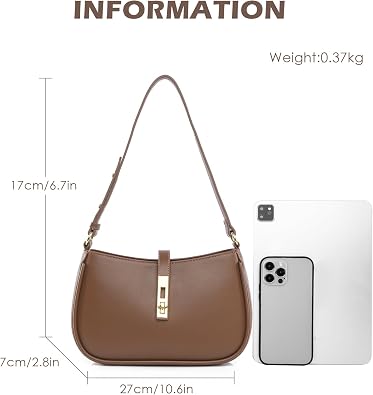 Travistar Shoulder Bag Small Handbag PU Leather Handbags for Women Hobo Bag Y2k Bag Underarm Purse Ladies Evening Clutch with Zipper Women's Hand Bags