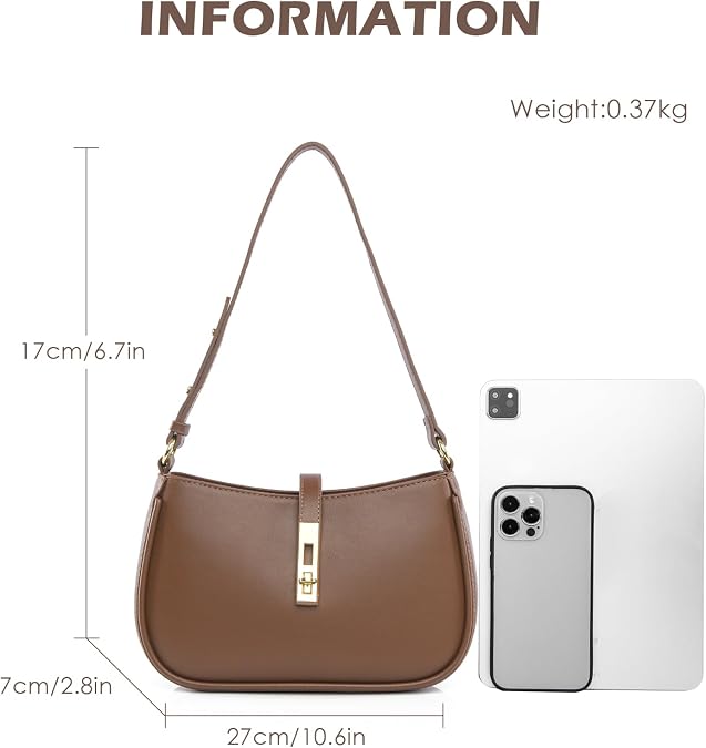 Travistar Shoulder Bag Small Handbag PU Leather Handbags for Women Hobo Bag Y2k Bag Underarm Purse Ladies Evening Clutch with Zipper Women's Hand Bags