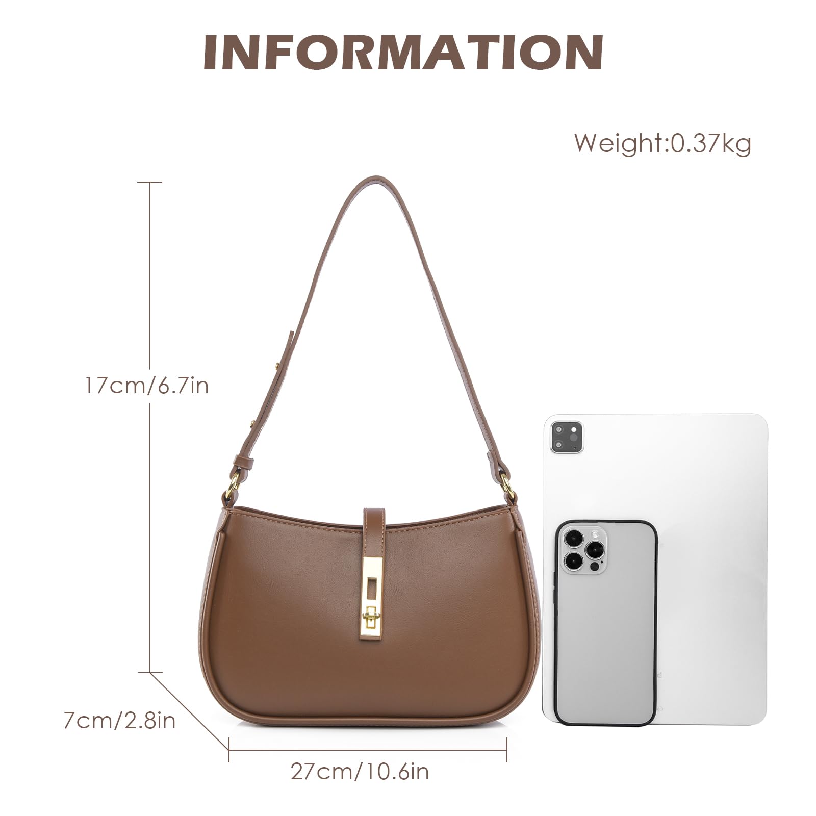 Travistar Handtasche Damen Klein Elegant Schultertasche Damen PU Leder Hobo Bag Y2k Tasche Satteltasche Aesthetic Abendtasche Clutch mit Reißverschluss Coole Umhängetasche für Teenager Mädchen