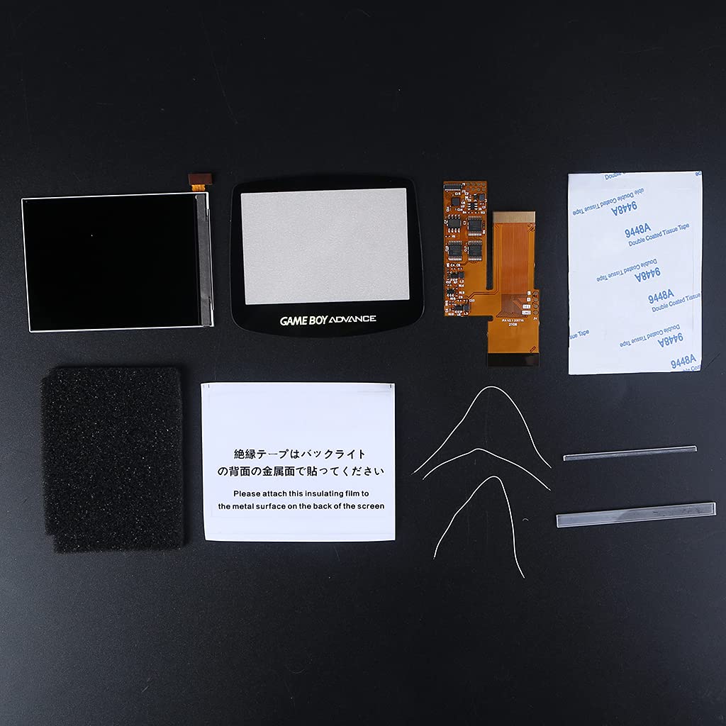 Kit di retroilluminazione dello Schermo LCD per Il Set di schermi retroilluminati GBA Include Cavo a Nastro e Pannello dell'obiettivo dello Schermo e Accessori