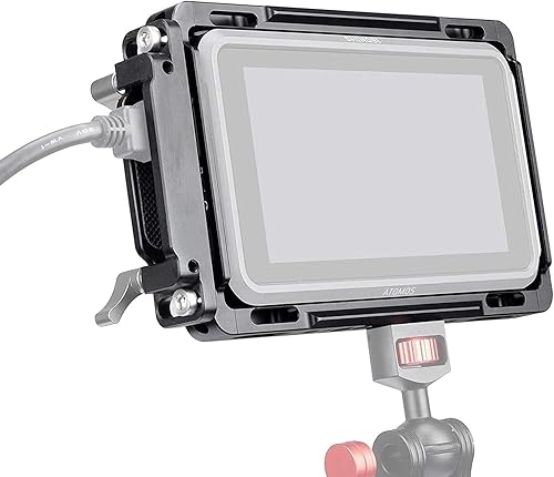 ANDYCINE Jaula de monitor para Atomos Nijna V, Shinobi con rieles NATO integrados y abrazadera para cable HDMI (para Nijna V)