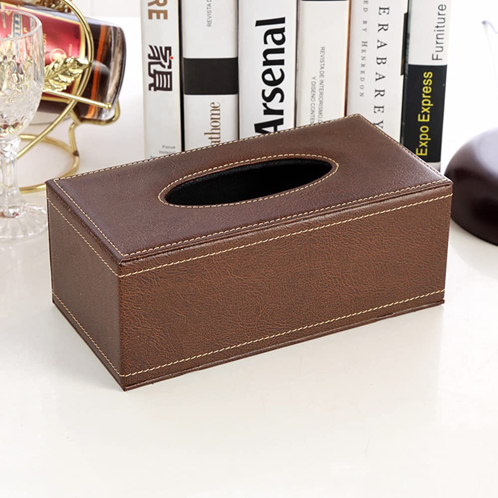 Fanousy Taschentuchbox-Abdeckung Aus PU-Leder - Würfelförmiger Halter Für Quadratische Tempo-Boxen | Dekoration Für Bad, Wohnzimmer, Nachttisch
