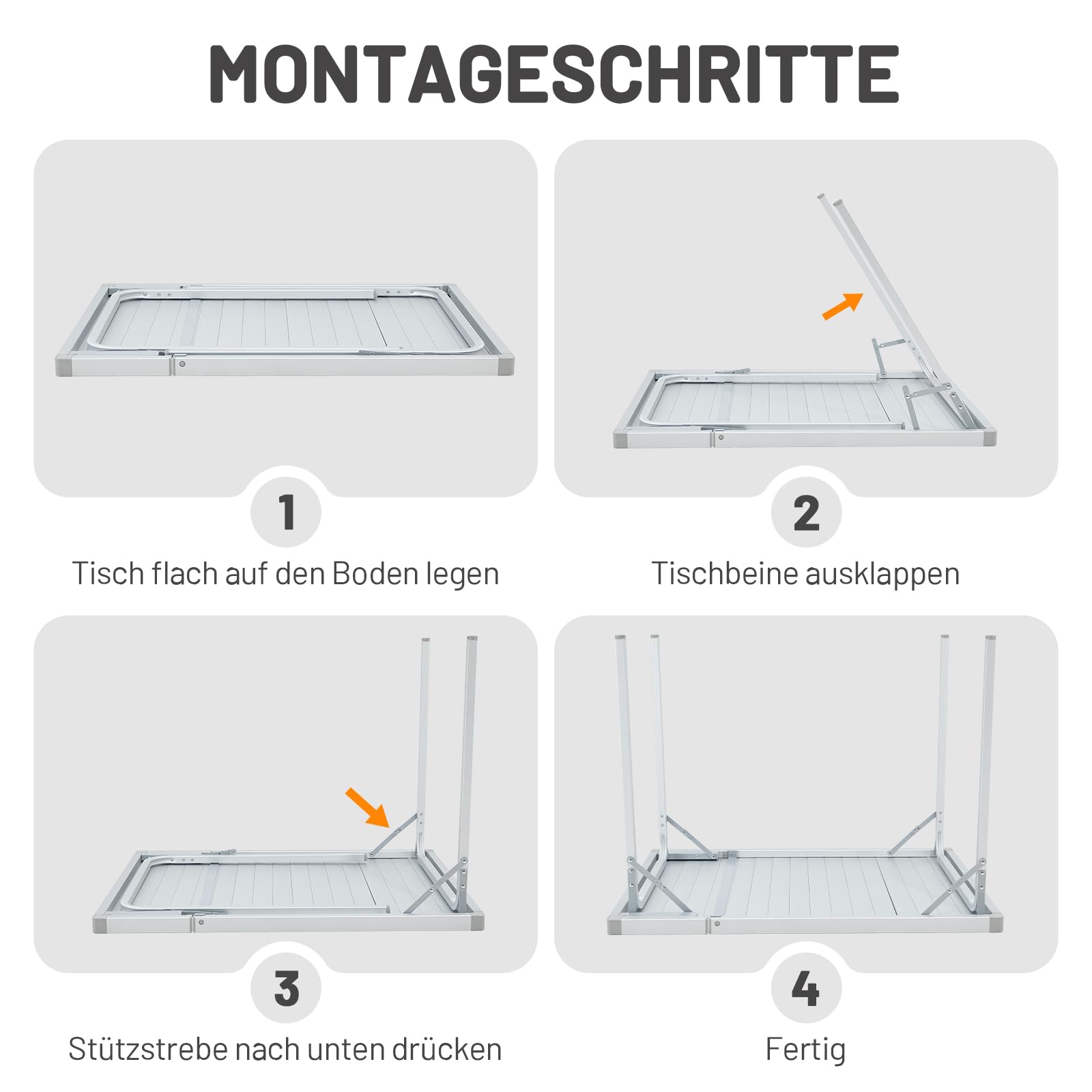 TIMBER RIDGE Campingtisch Klappbar Gartentisch Ausziehbar für 4-6 Personen | 94/130x70 cm Aluminium Klapptisch Höhenverstellbar Camping Falttisch mit Tragetasche für Picknick Camping Garten Outdoor