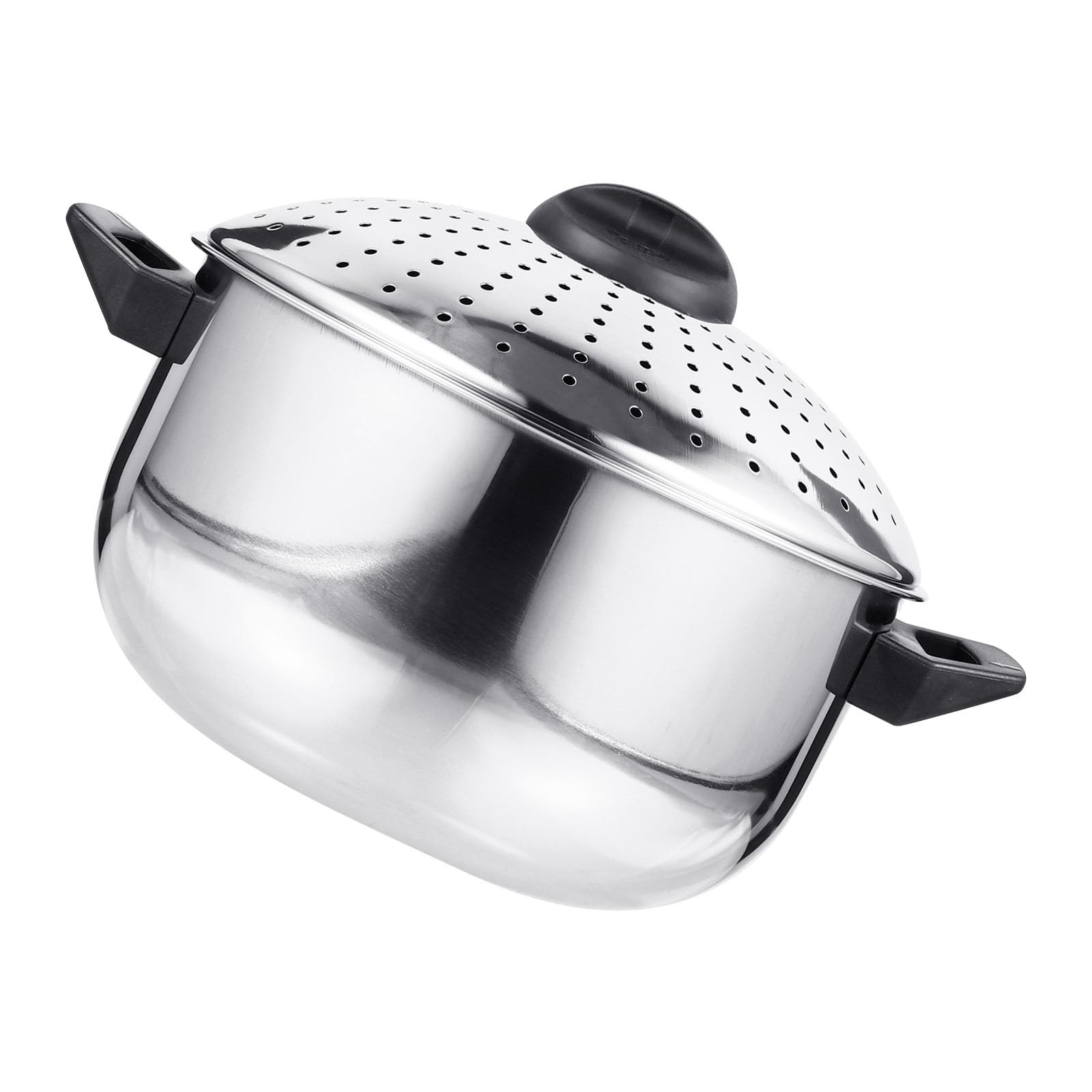 Olla para Pasta y Fideos Acero Inoxidable 16cm Escurridor Integrado Tapa Segura Ligera para Cocina Doméstica y Exterior Rápida Cocción Multifunction