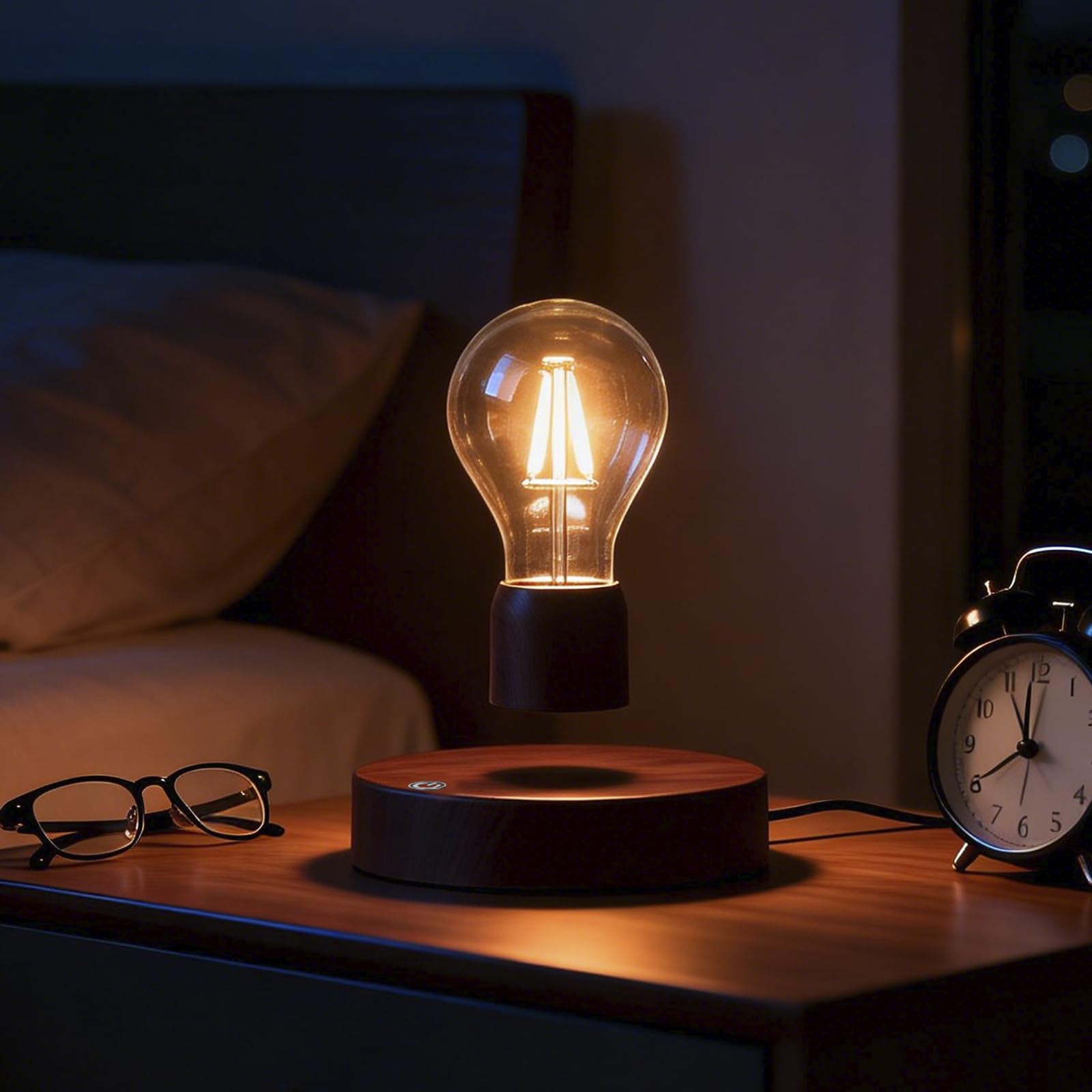 Magnetische schwebende, drahtlose LED-Glühbirnen-Tischlampe für einzigartige Geschenke, Raumdekoration, Nachtlicht