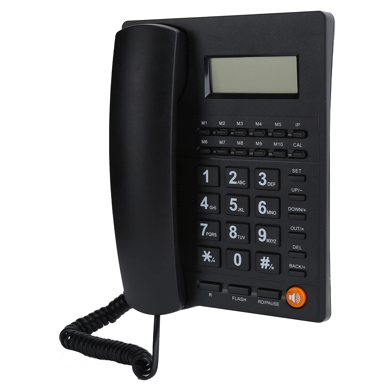 Schnurgebundenes Telefon, Kabelgebundenes Haustelefon, Telefon mit Großen Tasten für ältere Menschen, Anrufer ID-Anzeige/HD Anrufqualität (Rauschunterdrückung), Plug-and-Play. Schwarz
