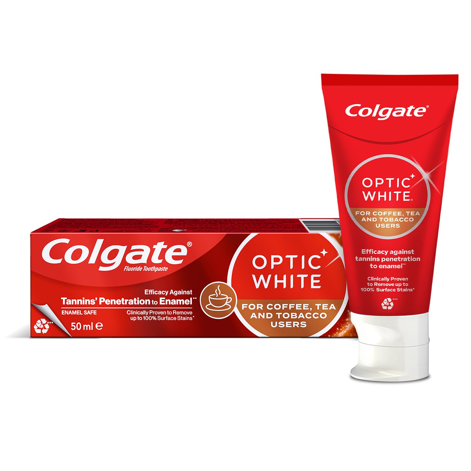 COLGATE OPTIC WHİTE FOR COFFEE,TEA AND TOBACCO USERS 50ML