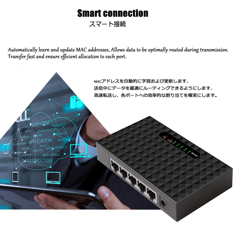 Gigabit Ethernet Switch 5 portów koncentratory sieciowe i przełączniki, pełny 1000 m gigabit niezarządzany metalowy przełącznik na biurko, dom kampus biuro wtyczka i zabawa rozdzielacz sieciowy