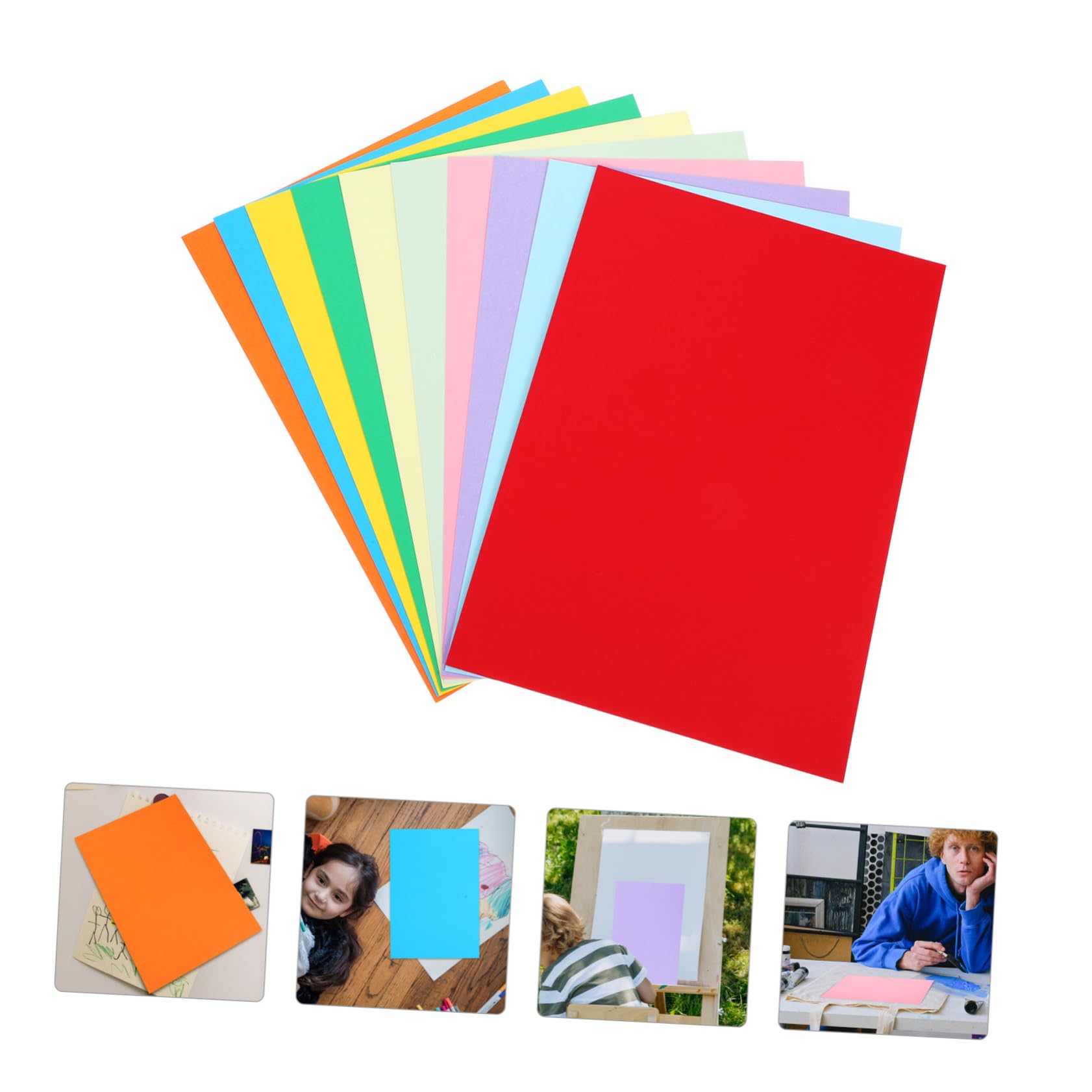 Farbiges Kartonpapier 50 Blatt aus Papier, Robust, Glatt, Zuschneidbar