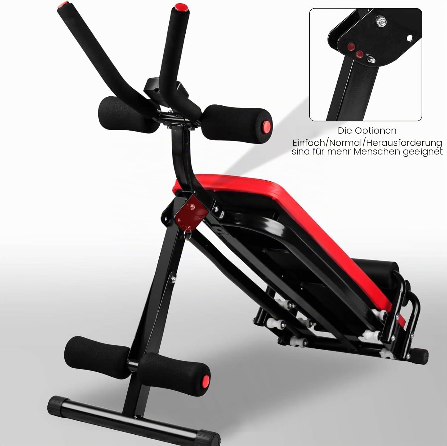 Klappbare und Verstellbare Hantelbank, Zusammenklappbar und Schnell Bauchtrainer für Zuhause, Training, Fitnessstudio,150 kg / 330 Pfund