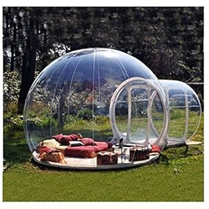 Wly&Home Chambre Gonflable De Tente De Bulle, Tentes Transparentes De Dôme d’air De Famille D’arrière-Cour De Camping avec Le Ventilateur Libre De La CE/UL Et Le Kit De Réparation.