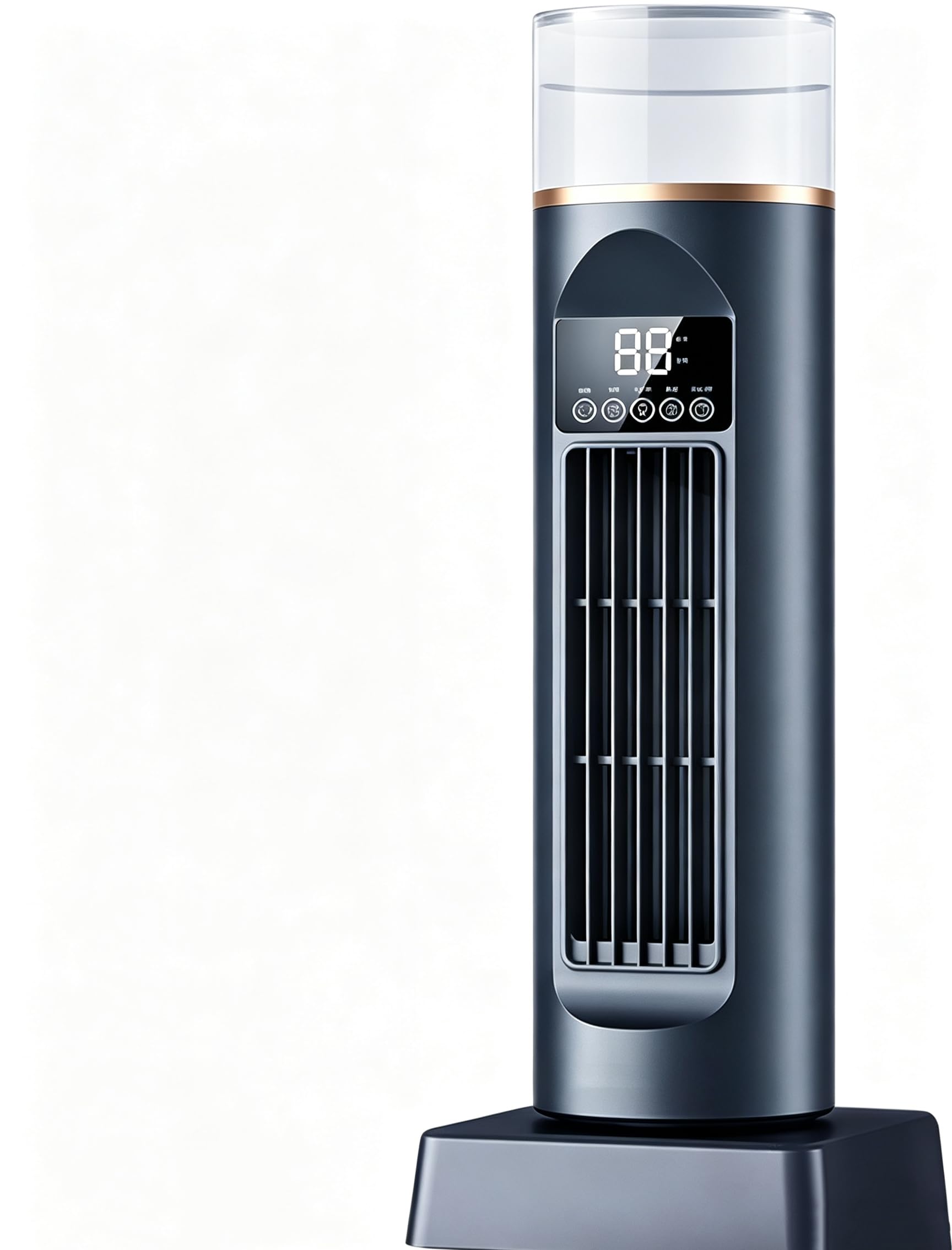 Silent Tower Fan, 6 Speeds Quiet Oscillating Bladeless Cooler, Room Cooler Fan Portable Air Conditioner With Remote For Bedroom Living Room Office RV (Black)