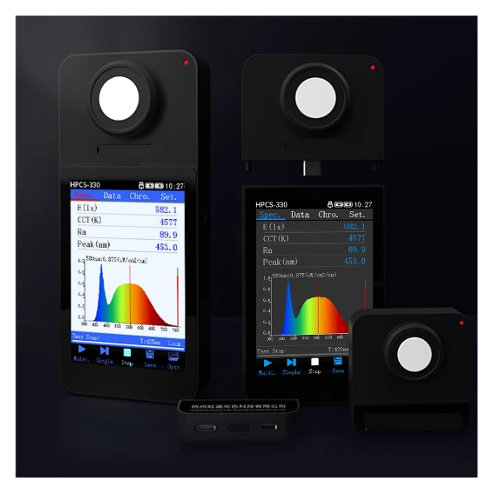 Lichtspektrometer HPCS310P HPCS330P PPFD Licht PAR DLI Meter Flimmertest Lux CCT Meter Ra Tester(HPCS310P no screen)