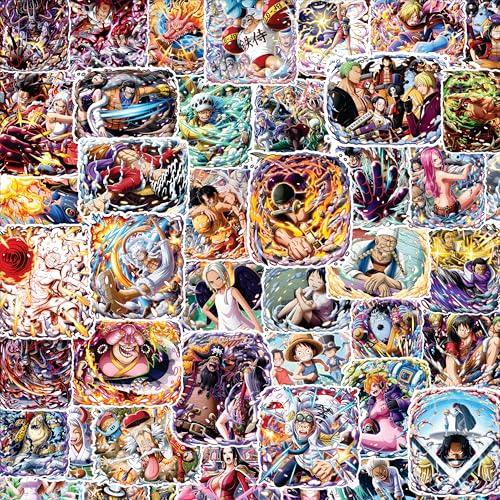 Image of AnimeVerse Pack of 56 One Anime Stickers for Laptop, Phone, Guitar, Bike, PC, | Waterproof Glossy Vinyl Decals | Residue-Free Anime Stickers Collection