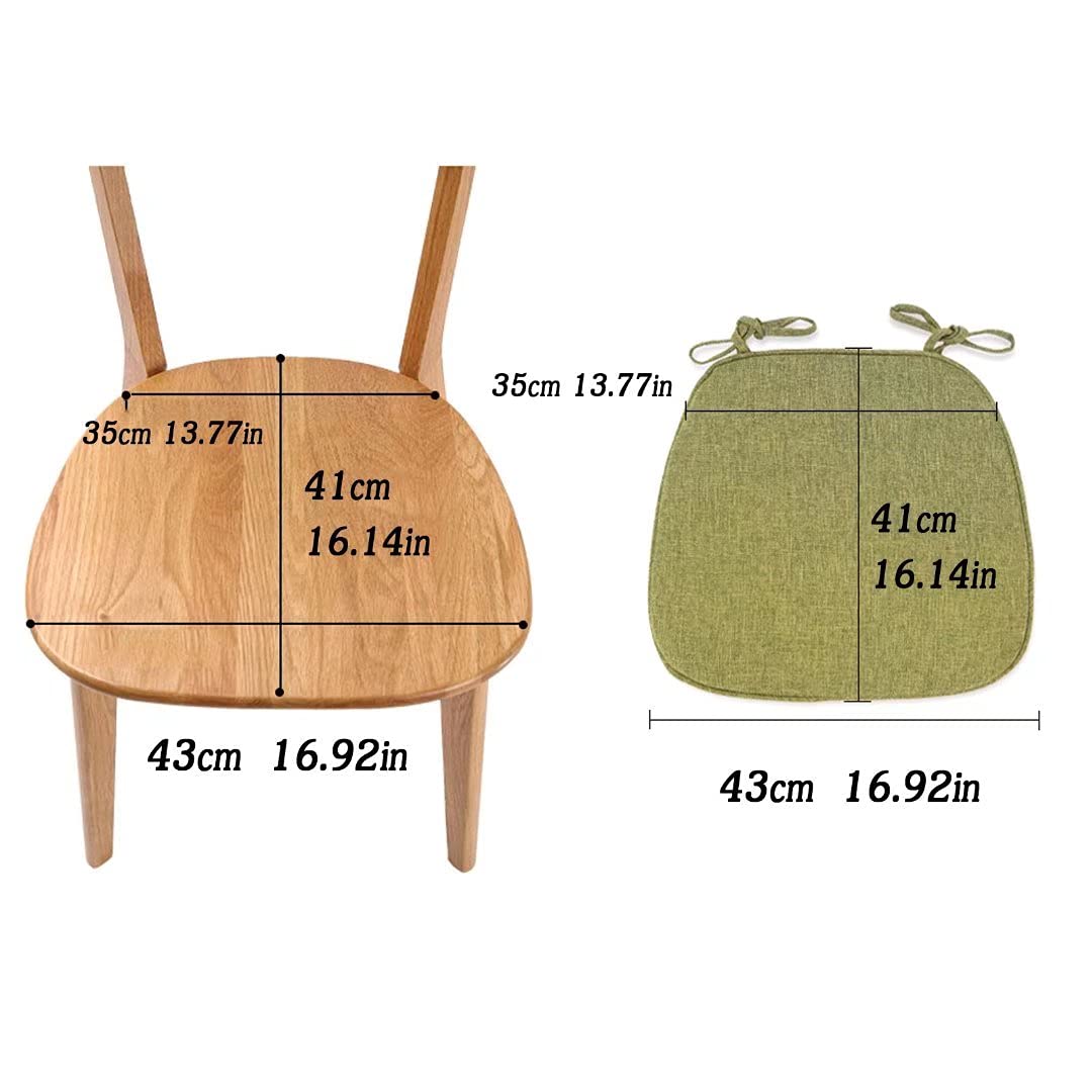 U-vormige Eetkamerstoelkussens met Stropdassen 17x16 inch, Antislip Traagschuim Keukenzitkussen en Binnenkussen met Machinewasbare Hoes(Size:6 Pcs,Color:Donker beige