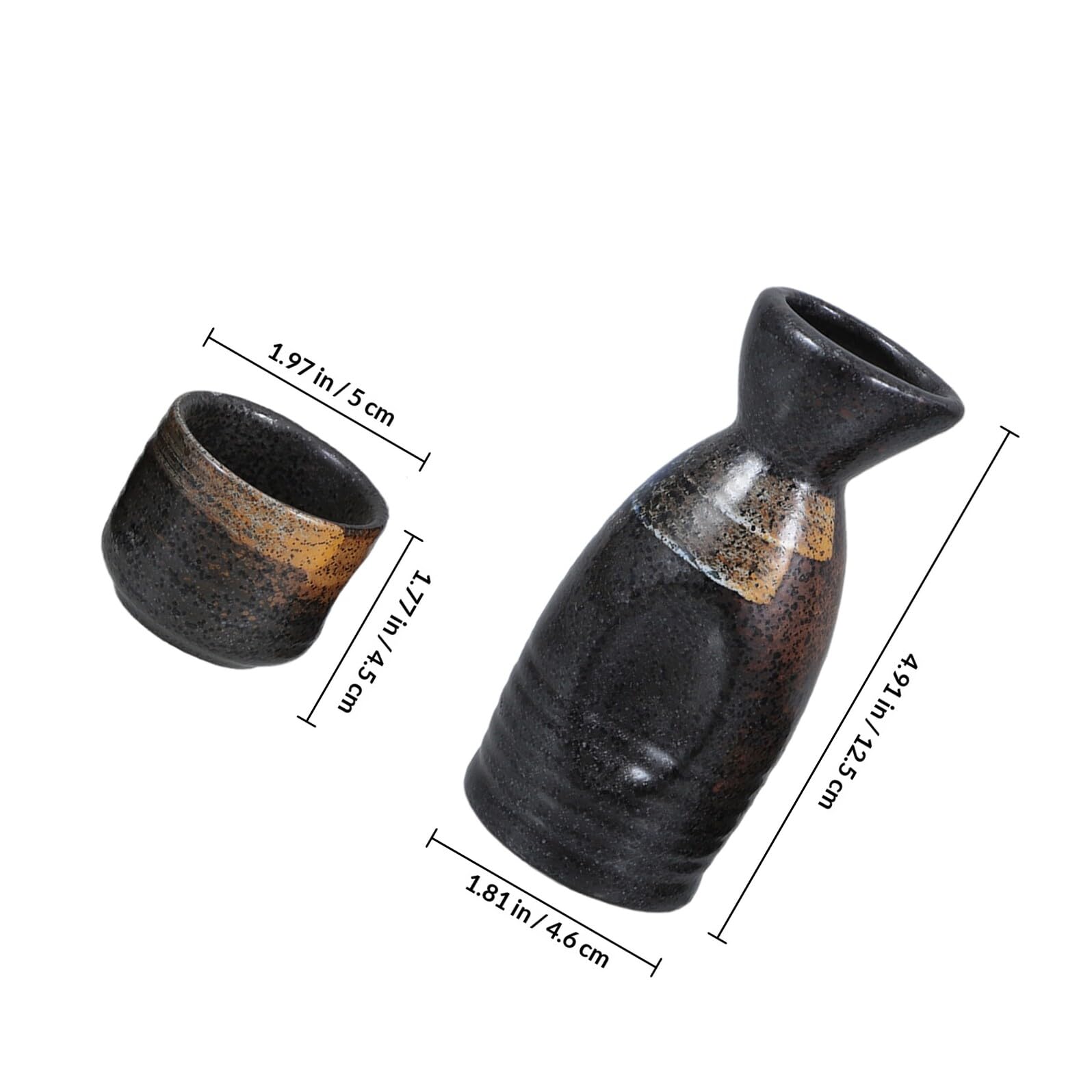 Artibetter Set di Sakè Brocca in Ceramica e Bicchieri da Vino, Kit per Servire Sakè Caldo per Feste e Ristoranti Giapponesi