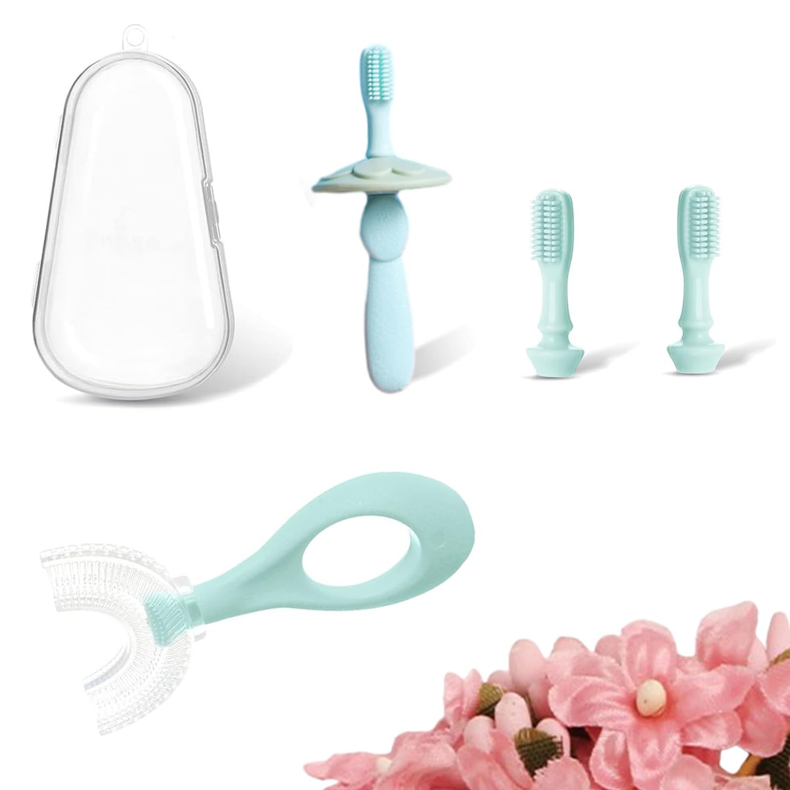 Duomama Baby Infant Toothbrush Set - 5-in-1 Toddler Toothbrush | Training Tooth Brush for Children