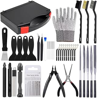 3D Printer Tool Kit 3D Printing Accessories Includes Deburring Tools,Needle Files,Brushes,Tweezer,Gloves,Scraper,Wire Cutter for 3D Print Model Remove, Smoothing, Finishing