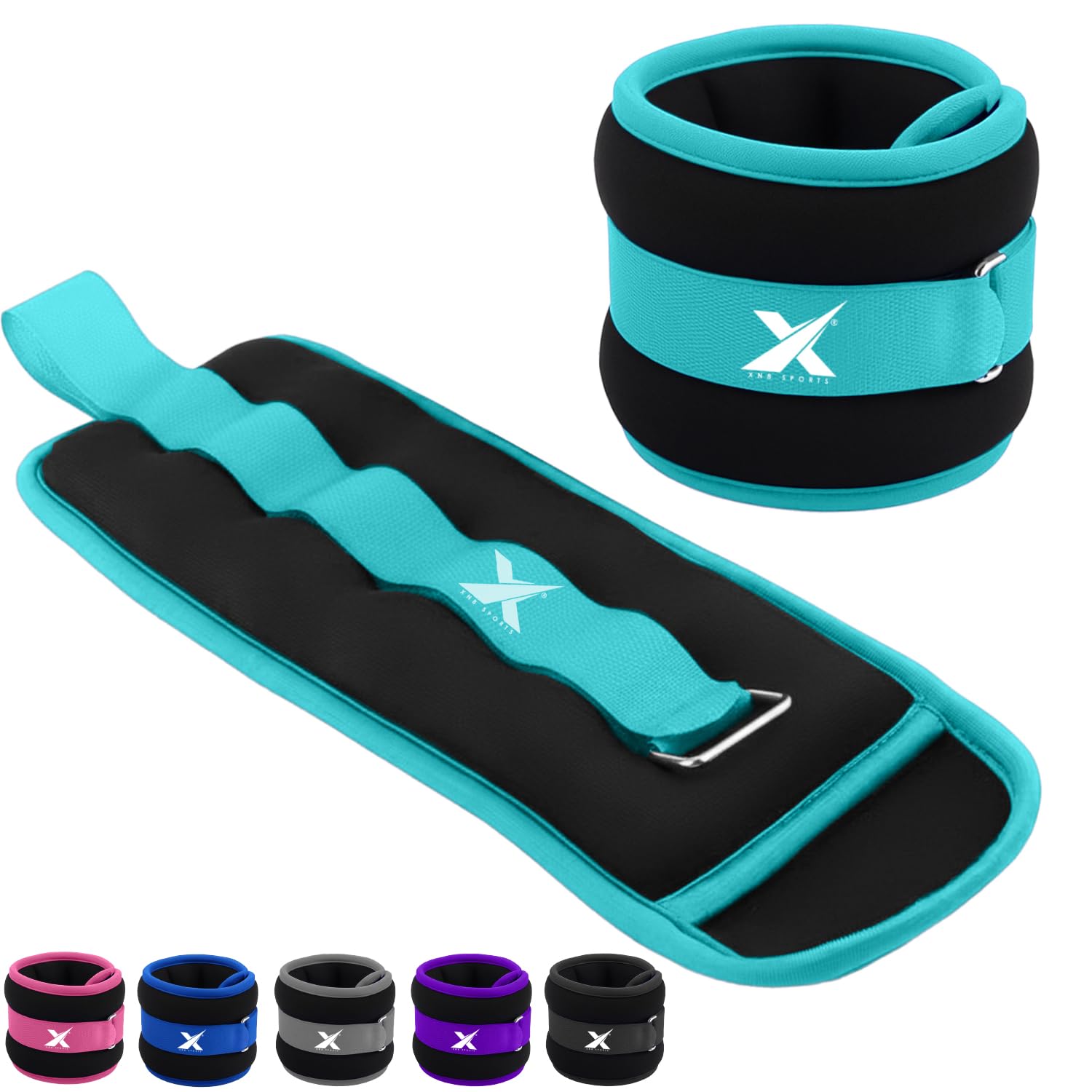 Xn8 Gewichtsmanschetten Fuß, Armgewichte, Handgelenkgewichte, Verstellbar Laufgewichte für Arme und Beine 0.5kg-3kg Fitness, Bewegung, Laufen, Joggen, Gymnastik