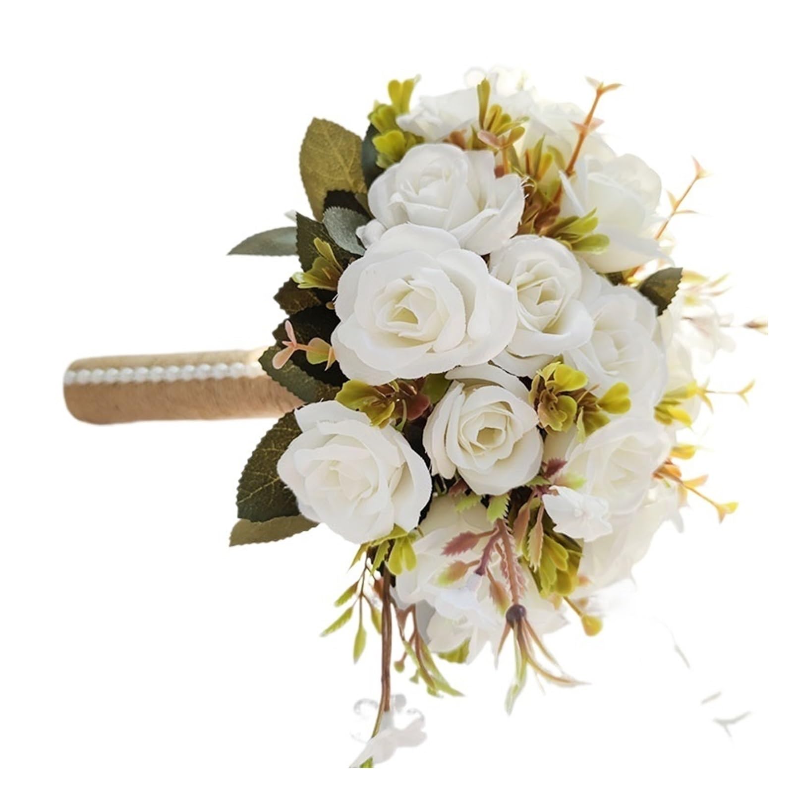 SHENJMAI Artificial Flower Bouquet Wedding Flower Bouquet Bridal Accessories Marriage Silk Flowers Artificial Roses for Bride Bridesmaid(Type 3)