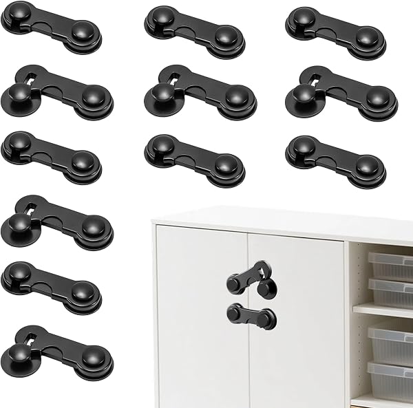 Bloque Porte Bébé, 12 pièces Sécurité Enfant Placard, Securite Placard Enfant, Bloc Porte Securite Bebe, Bloque Porte, Convient aux portes et fenêtres de réfrigérateur, aucun perçage requis. - 1