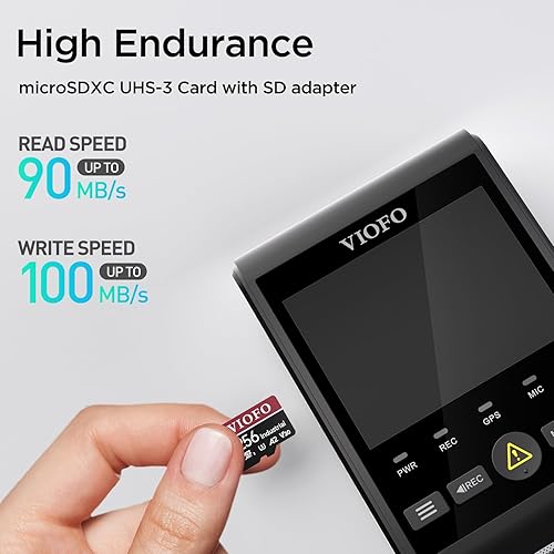 Miniatura 9 de VIOFO Tarjeta microSD de grado industrial de 128 GB, tarjeta de memoria de alta velocidad U3 A2 V30 con adaptador, compatible con grabación de video