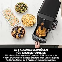 Ninja Double Stack XL Heißluftfritteuse, 2 vertikale Schubladen, 4 Kochstufen, 2 Einschübe, platzsparendes Design, 9,5 L Fassungsvermögen, 6 Funktionen, 8 Portionen, Zange, Schwarz/Kupfer SL400EUCP – Ansicht 5