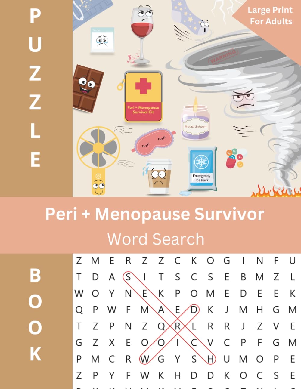 Peri + Menopause Survivor Wordsearch Puzzle Book | 8.5 x 11