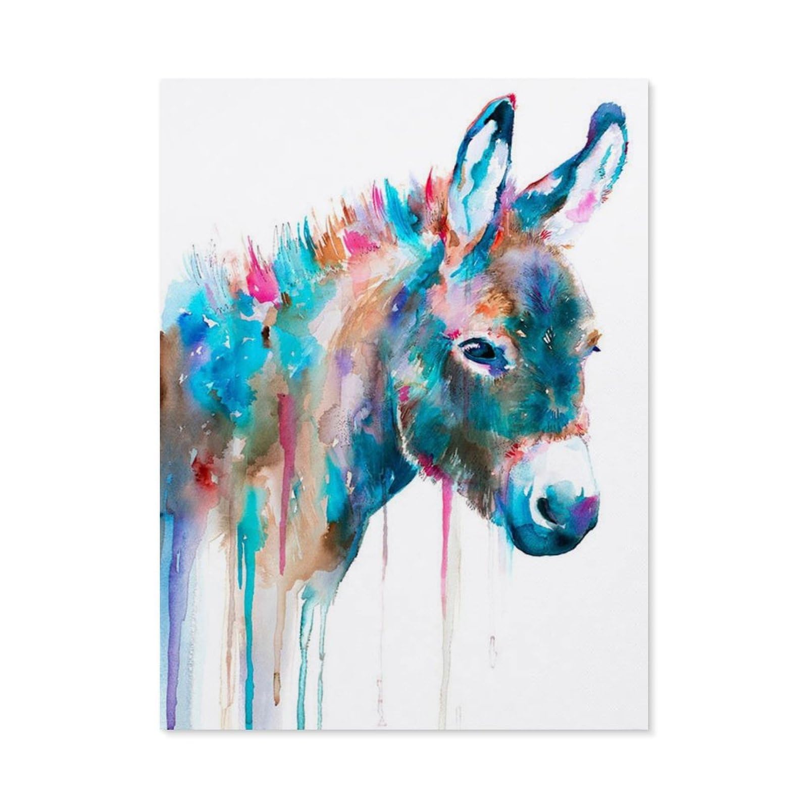 BEAYODKP Paint by Numbers for Adults,Donkey Graffiti,DIY Oil Painting Paint by Number Kits Linen Canvas Wall Art House Decor(20x30cm) 7.8x11.8 inches-I54 — image 1