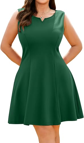 Plus Size Summer Dresses for Women 2026 Elegant Classy Mini Dress Green XL