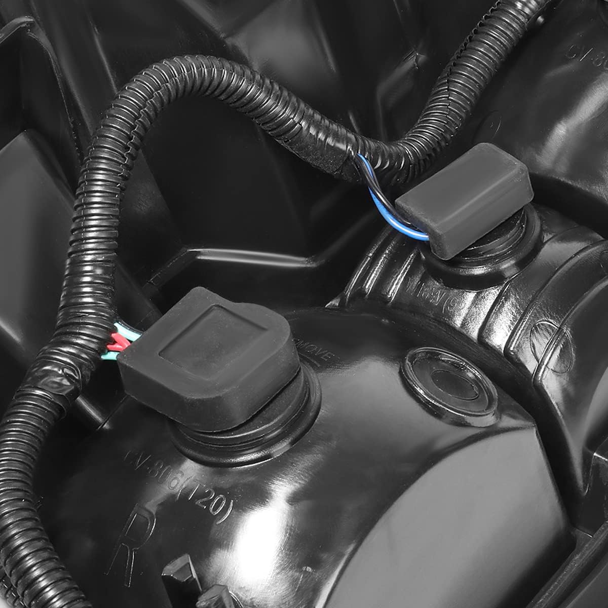 PM PERFORMOTOR [Pair Tail Light Assembly Compatible with 14-19 Chevy Silverado/GMC Sierra,Black Housing