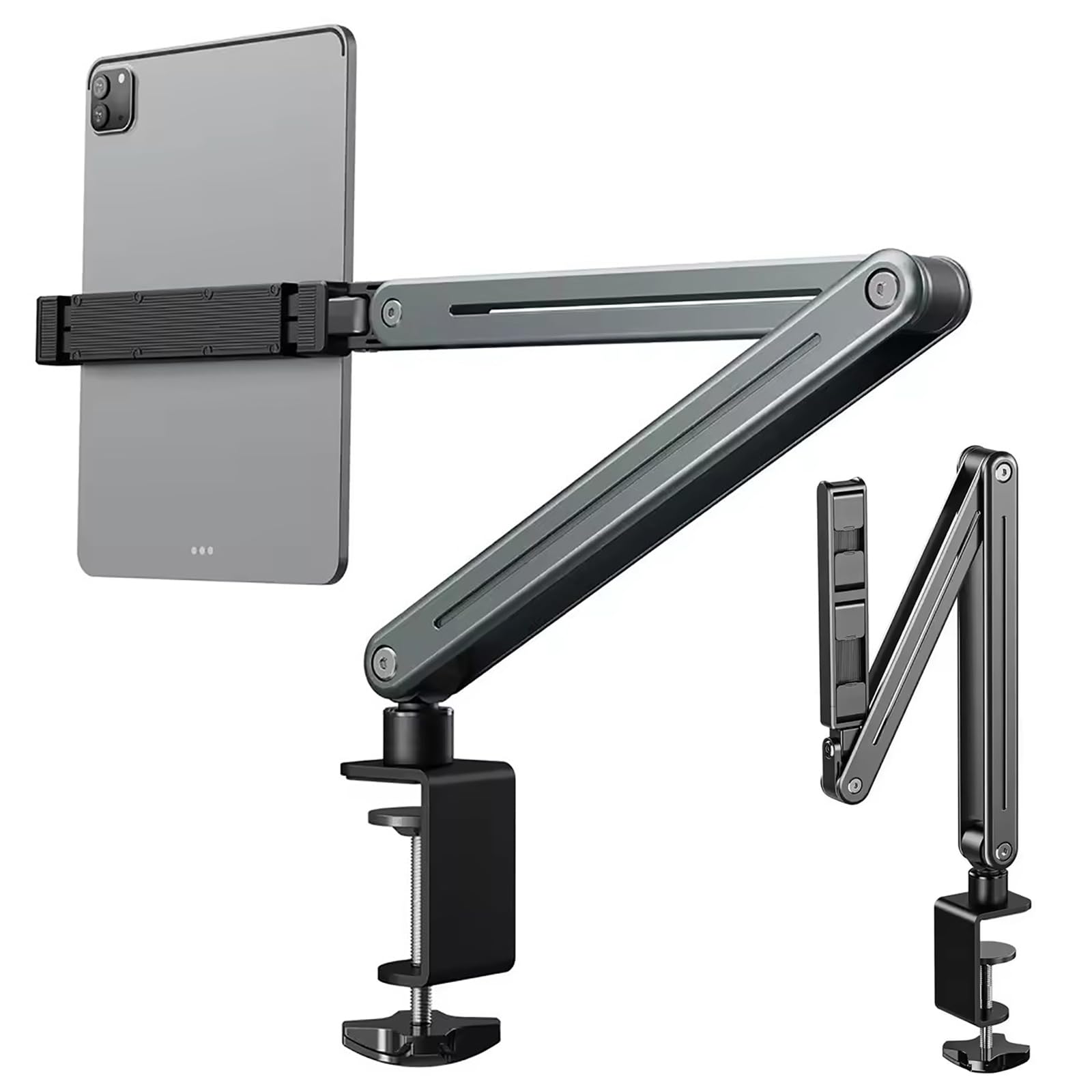 WYYHAA Adjustable Tablet Stand Holder, Multi-Angle Foldable Design Phone Arm Mount, Aluminum Alloy Cantilever Folding Bracket for Desk and Bed,