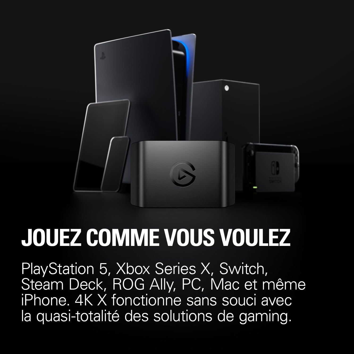 Elgato 4K X External Capture Card & Chat Link Pro - Adaptateur Audio pour PS5, PS4, Nintendo Switch, permettant de capturer Le Chat Vocal, Le Son du Gameplay, câble Extra Long
