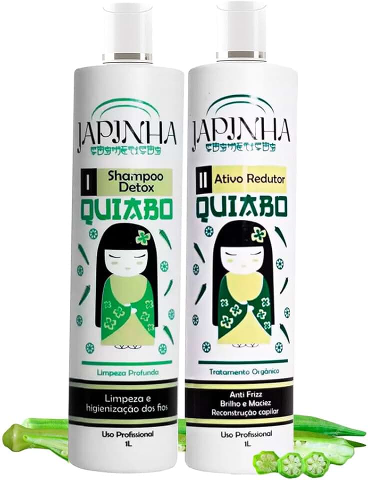 Progressiva de Quiabo Japinha Cosméticos 2x1L: Alisamento Saudável, Brilho Intenso, Redução de Frizz e Fios Hidratados com Efeito Duradouro