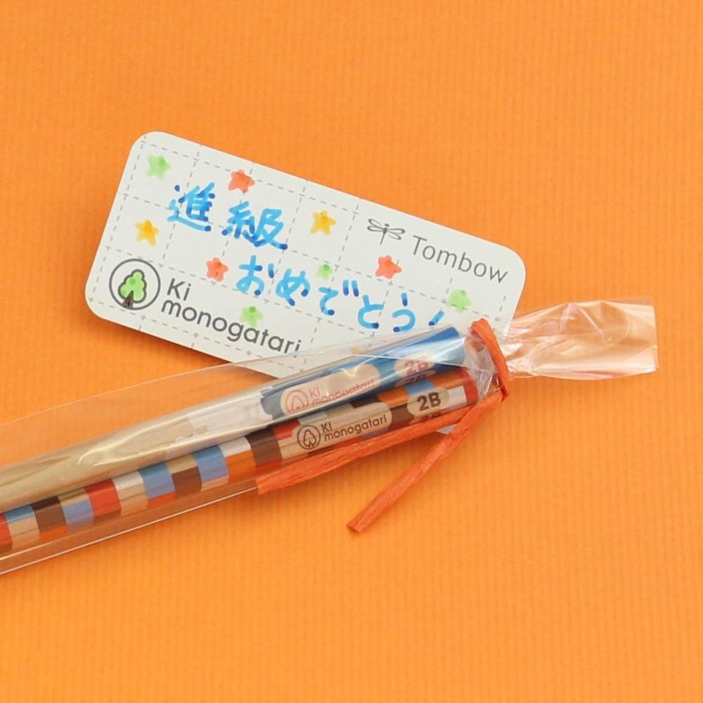 Amazon トンボ鉛筆 鉛筆 木物語 かきかた 2b プチギフト オレンジ柄 Kb Kpf03g 2b 鉛筆 文房具 オフィス用品