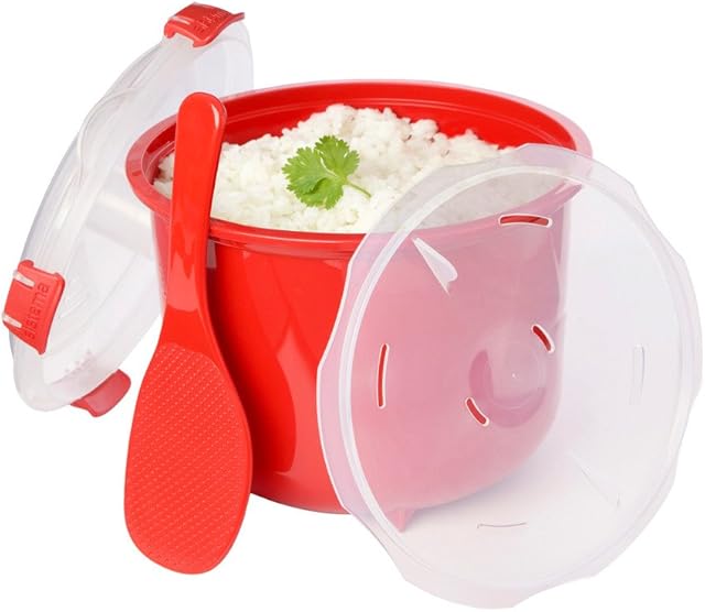 Sistema 1110 Pojemnik Do Gotowania Na Parze Z Tworzywa Sztucznego/Naczynia Do Kuchenki Mikrofalowej/Pojemnik Na Żywność, Czerwony, 940 ml