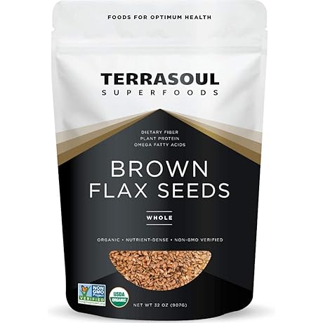 Gluten-free Organic Brown Flax Seeds 2 Pound