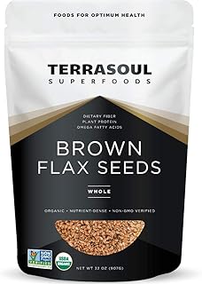Terrasoul Superfoods Organic Brown Flax Seeds, 2 Pound